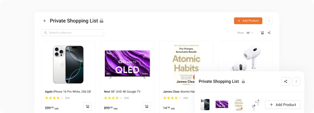 Alışveriş listeleri oluşturun, paylaşın